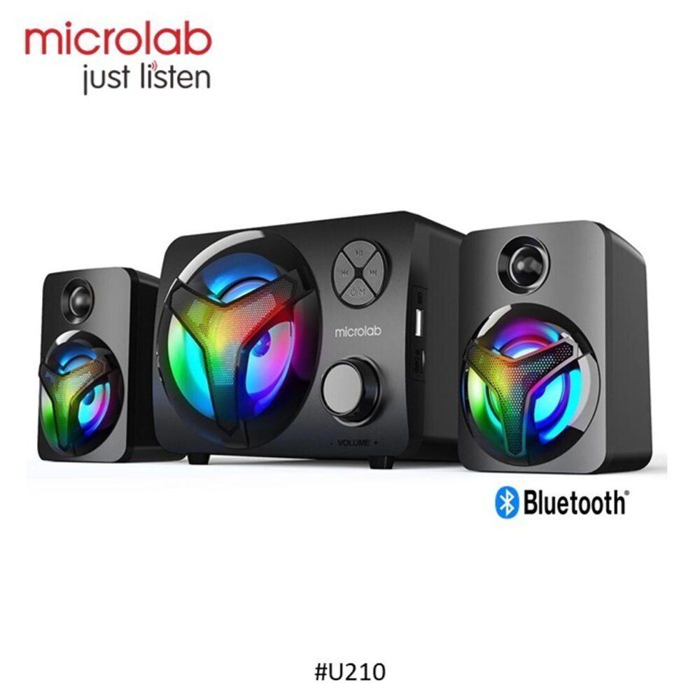 Microlab Mini Stereo 2.1 Channel RGB Speaker U210 - Image 2