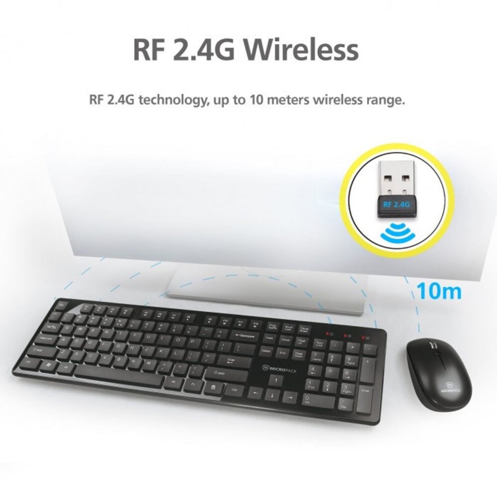 Micropack Ifree Pro Elegant Wireless Combo Keyboard & Mouse KM-236W white - Image 3