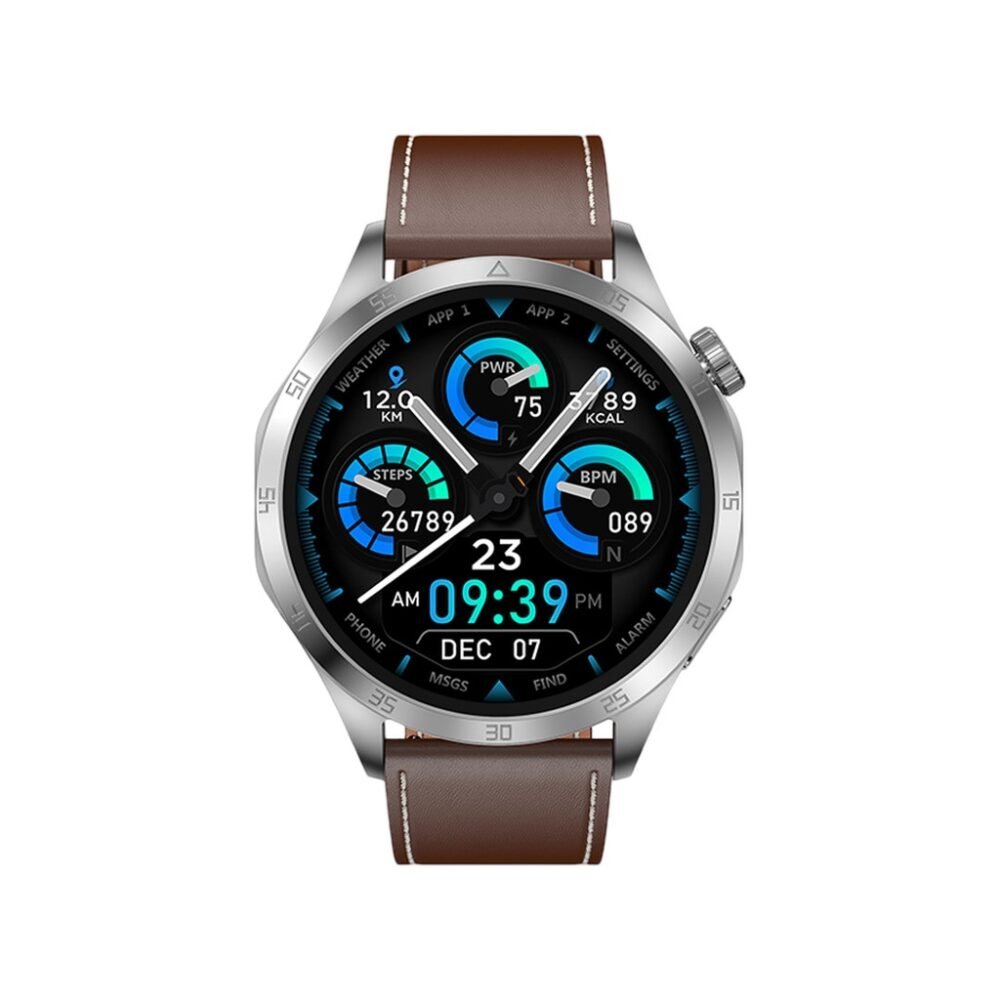 Green Lion Optima Smart Watch - Black & Silver - 7 Days Stand By