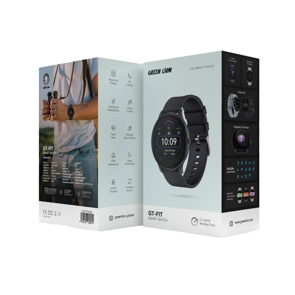 Green Lion GT-FIT Smart Watch - Black - Image 2