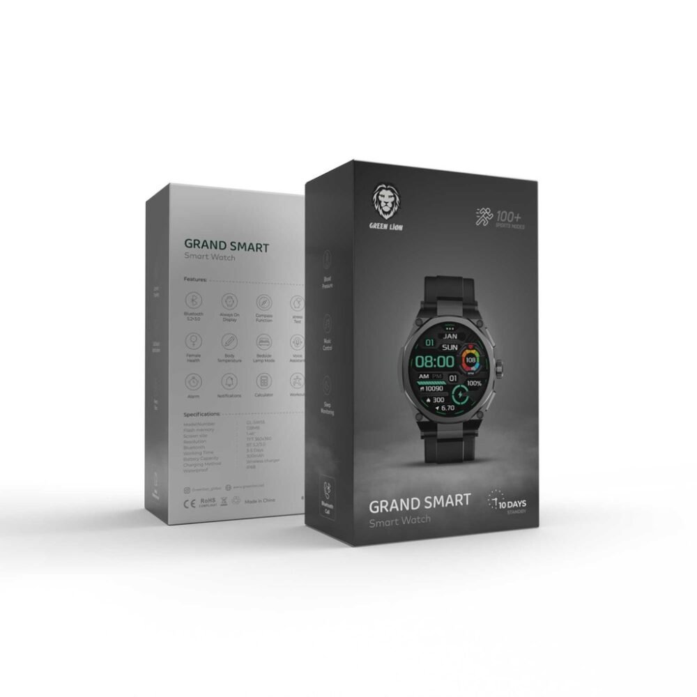 Green Lion Grand Smart Watch - Black/ Yellow/ Orange - Image 6