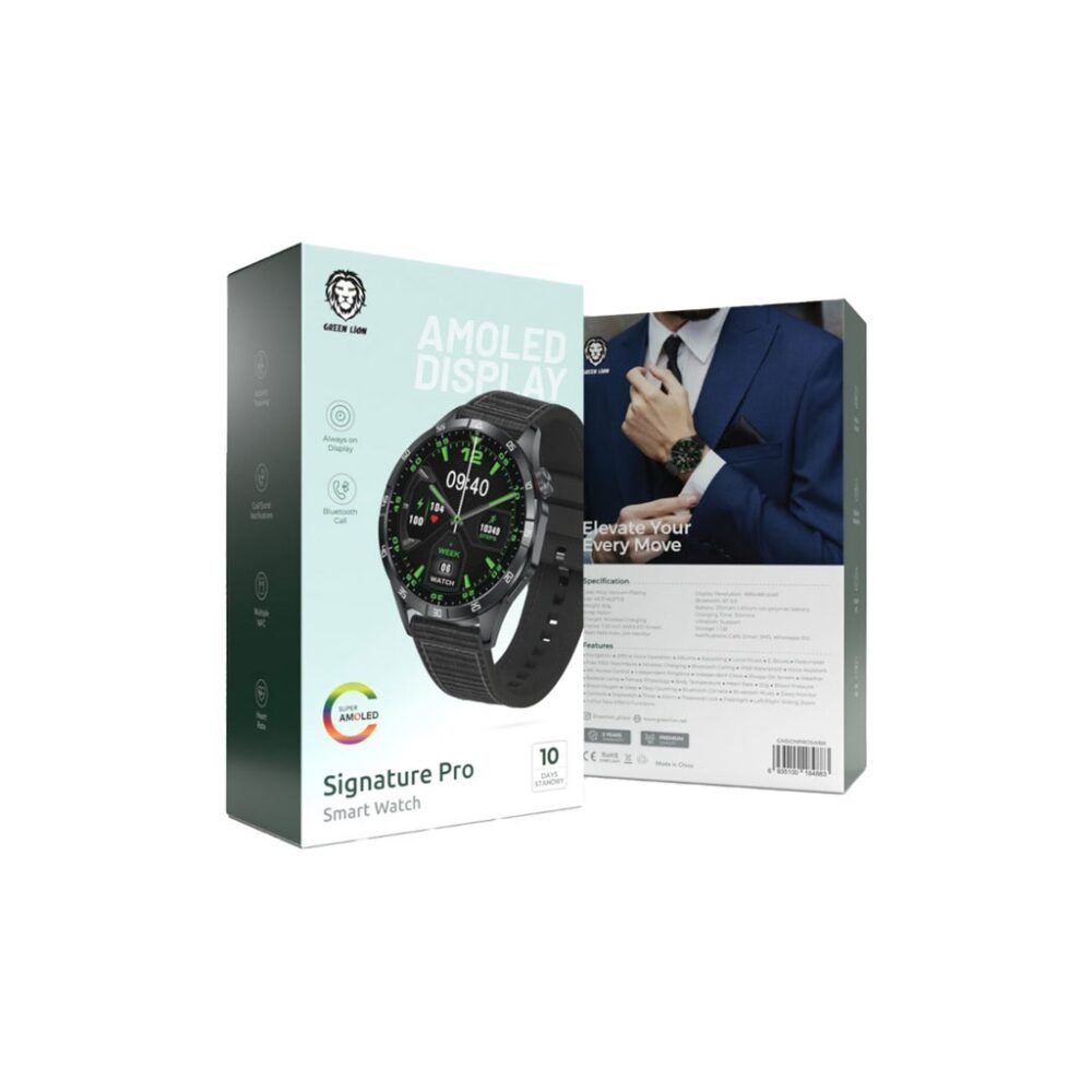 Green Lion Signature Pro Smart Watch - Black / Silver - Image 3