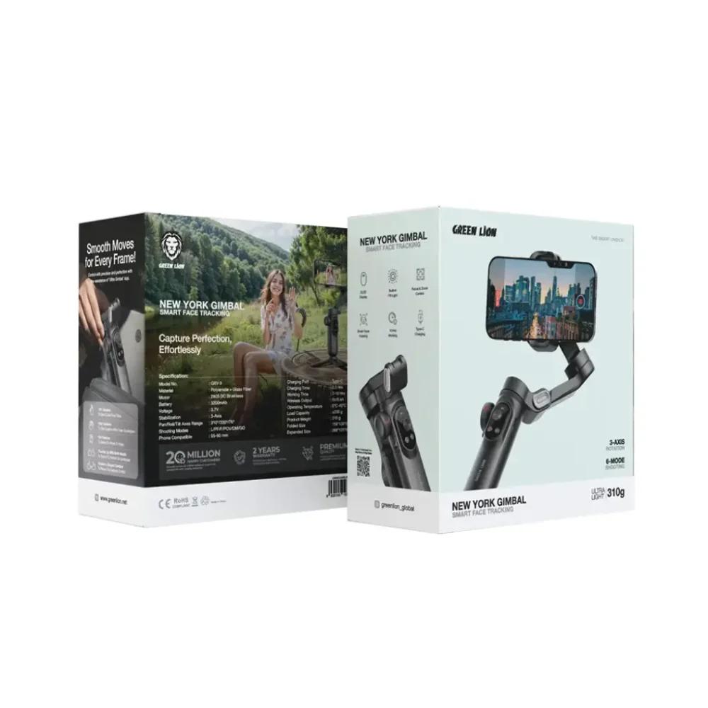 Green Lion New York Gimbal Smart Face Tracking - Black - Image 2